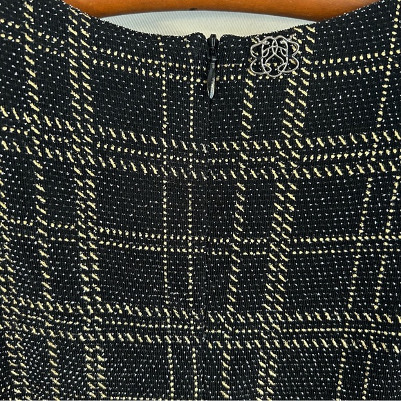 BO.BO Bourgeois Boheme ~Gold Metallic Plaid Bodysuit - Picture 5 of 13